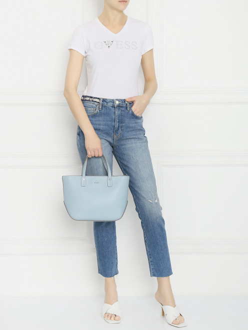 Джинсы из светлого денима с потертостями Guess - МодельОбщийВид