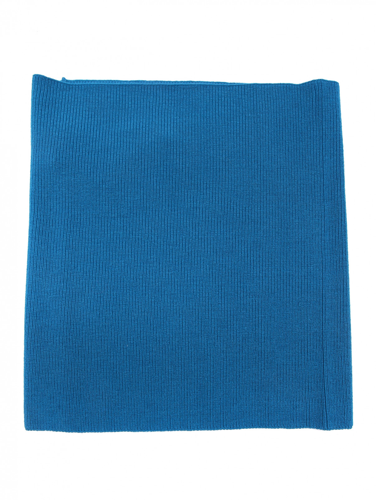 Трикотажный воротник - шарф из шерсти Marina Rinaldi  –  Обтравка1  – Цвет:  Синий