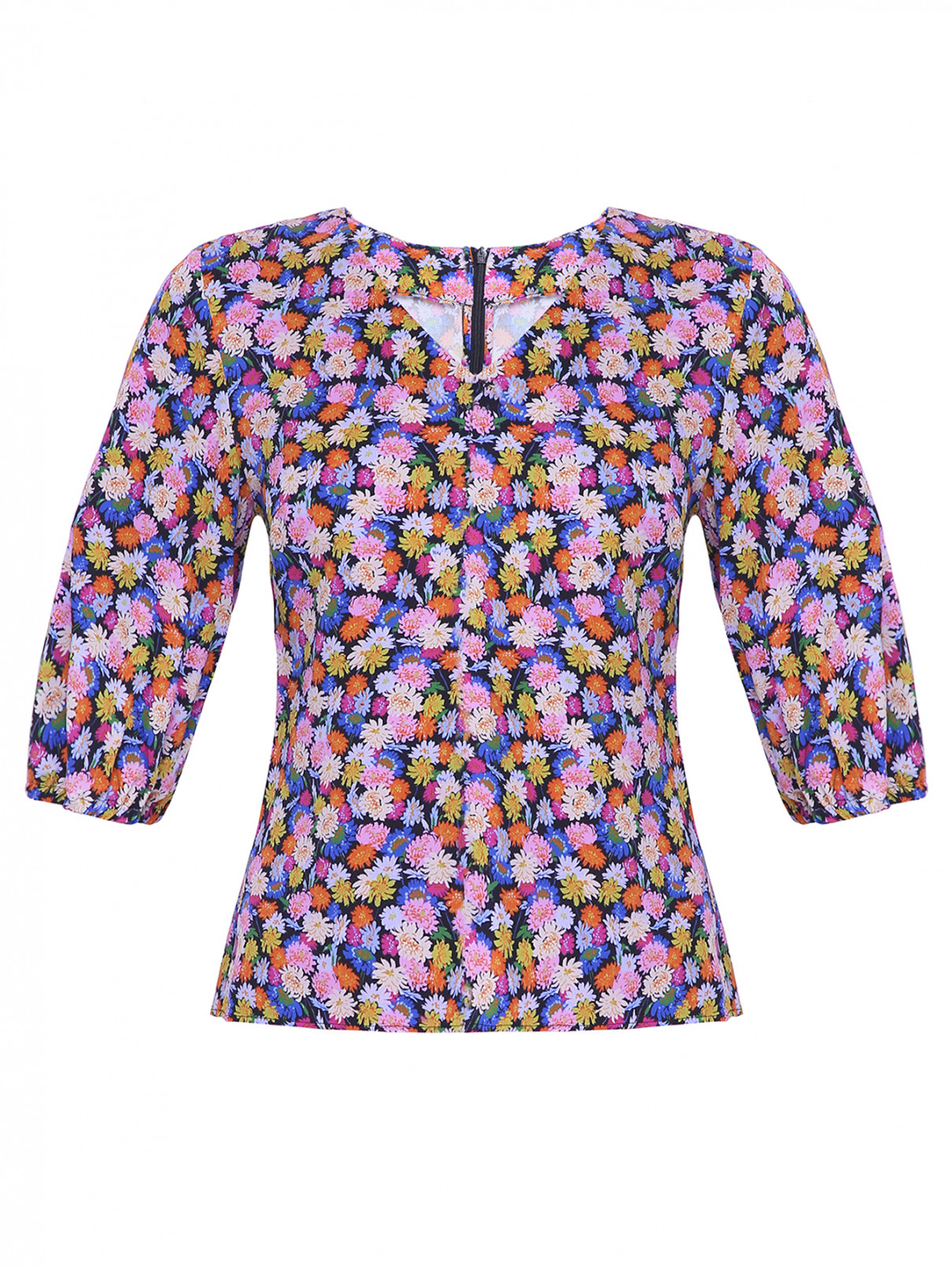 Блуза-топ с цветочным узором Paul Smith  –  Общий вид  – Цвет:  Узор