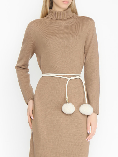 Пояс из кожи с помпонами Max Mara - МодельОбщийВид