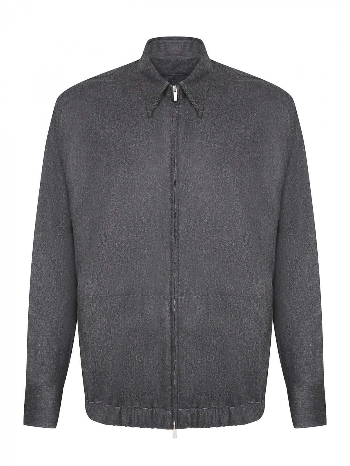 Куртка из шерсти на молнии PT Torino  –  Общий вид  – Цвет:  Серый