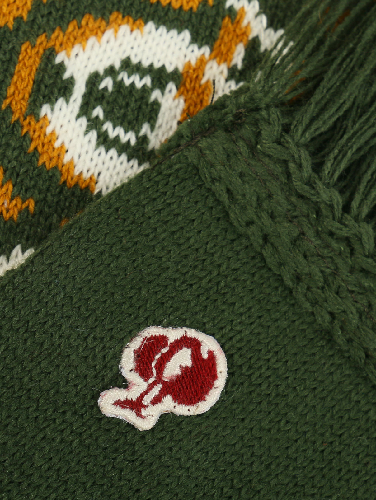 Двухсторонний вязаный шарф с узором BOSCO  –  Деталь  – Цвет:  Зеленый
