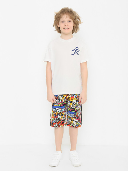 Хлопковая футболка с принтом - МодельОбщийВид
