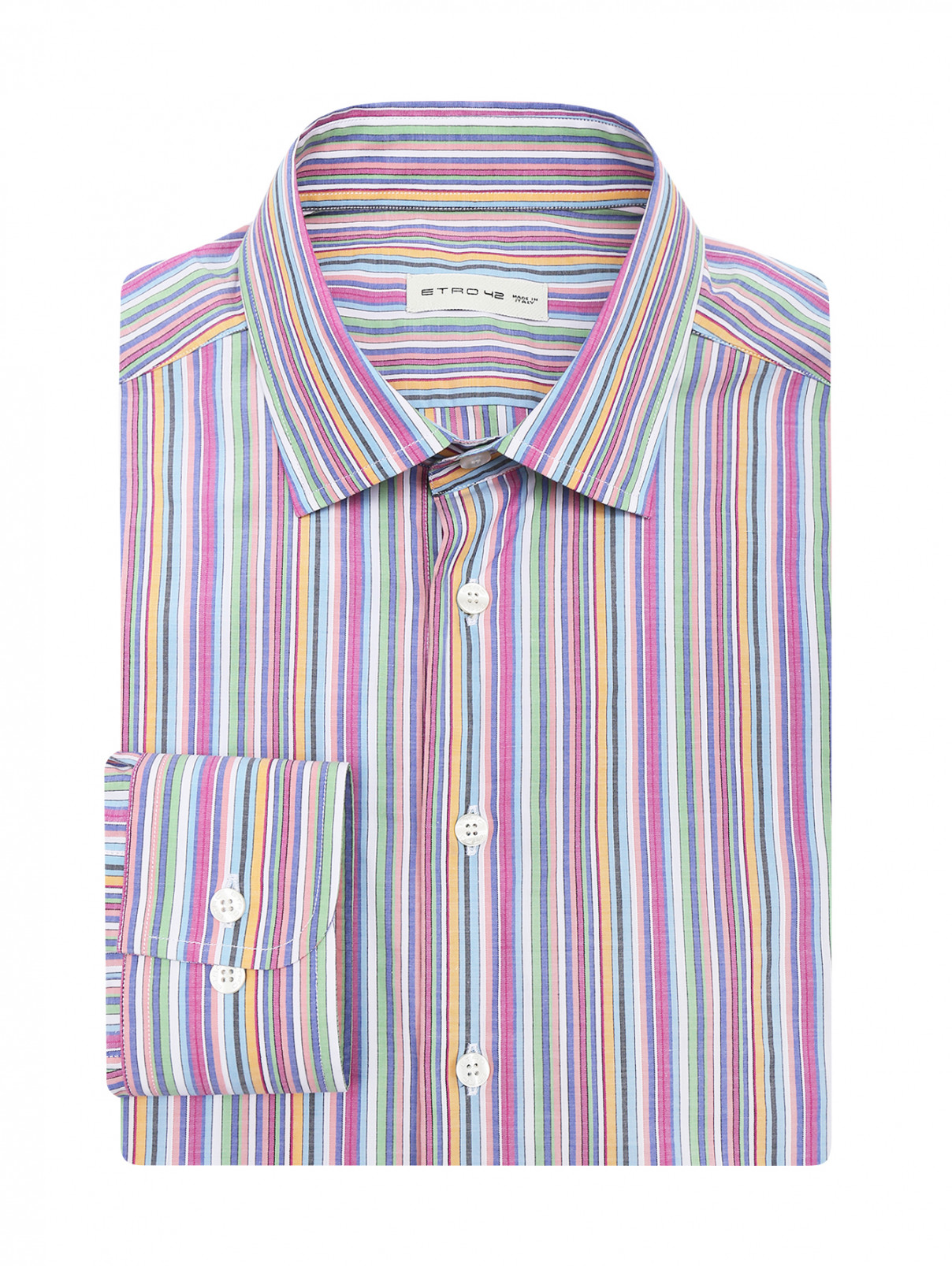 Рубашка из хлопка с узором "полоска" Etro  –  Общий вид  – Цвет:  Узор