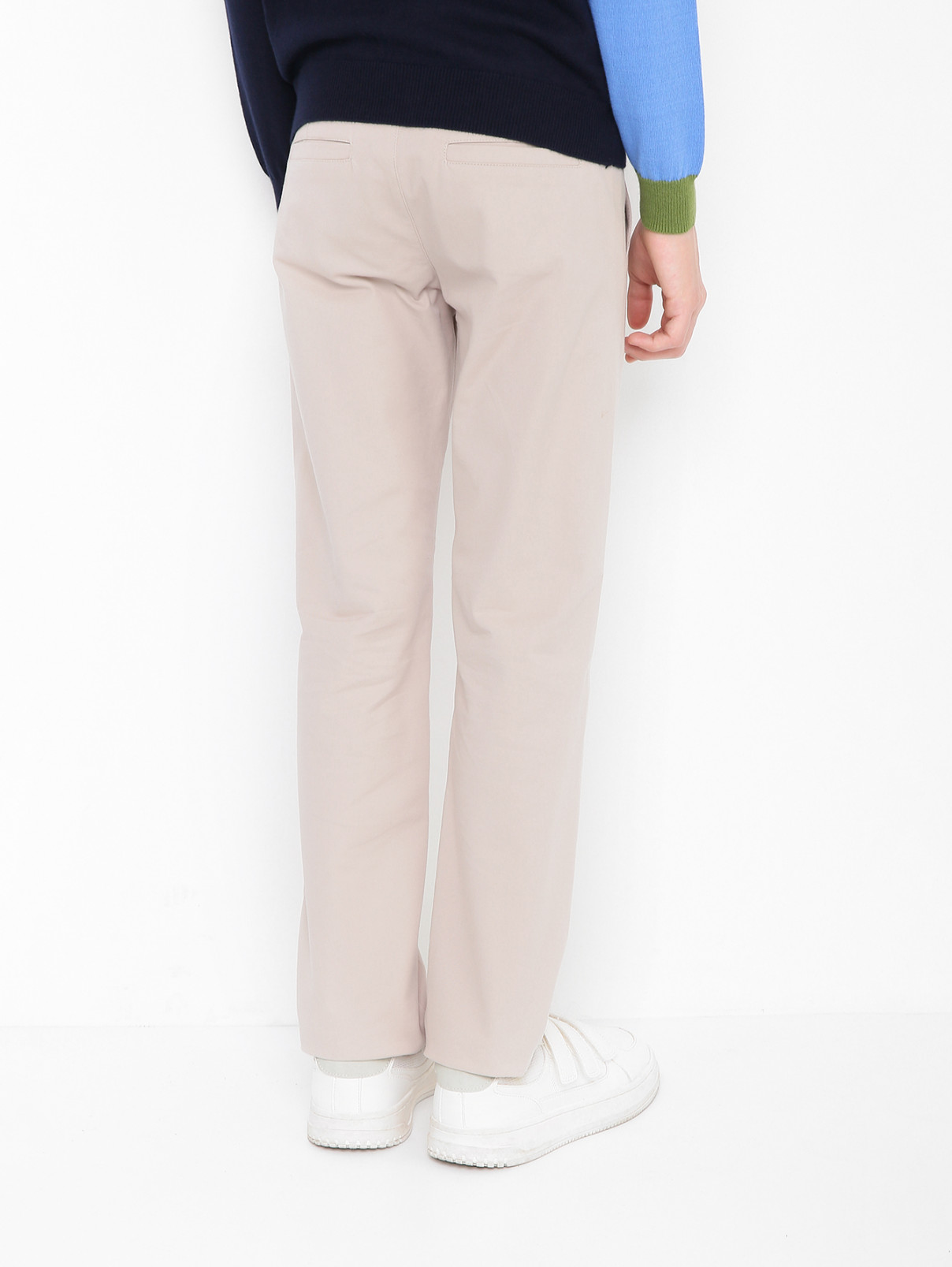 Однотонные брюки из хлопка Lapin House  –  МодельВерхНиз1  – Цвет:  Бежевый