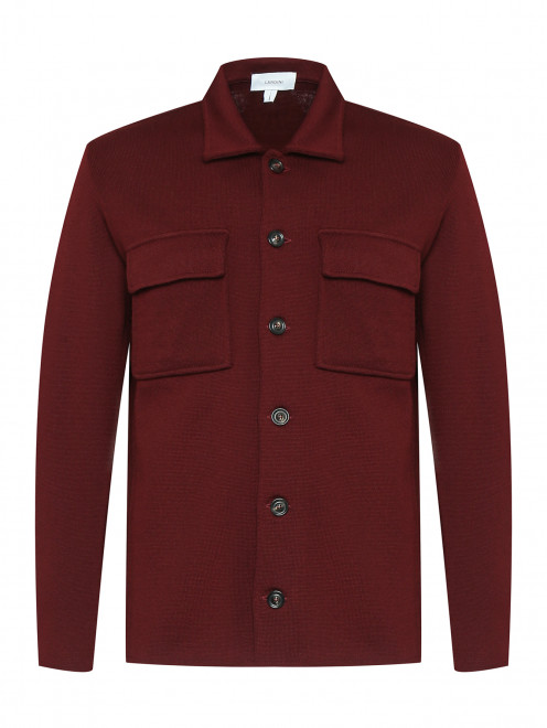 Трикотажный пиджак-рубашка из шерсти LARDINI - Общий вид
