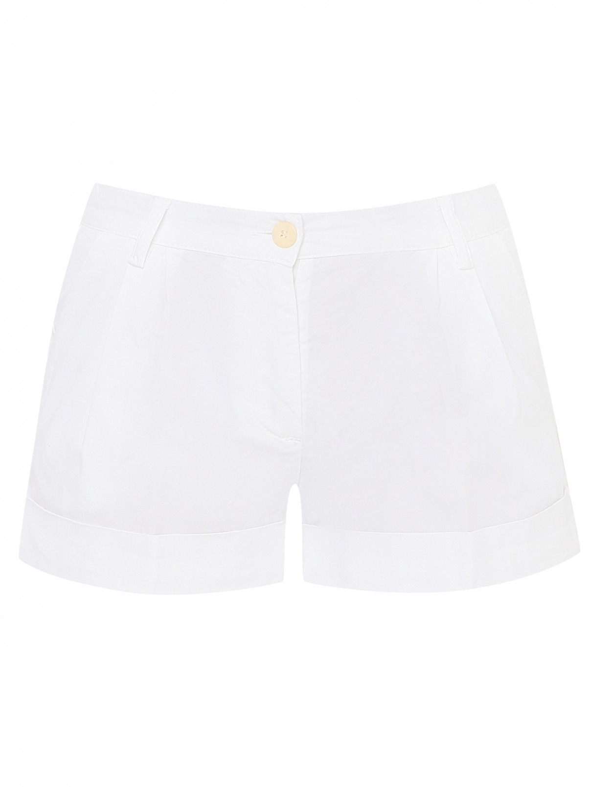 Короткие хлопковые шорты Il Gufo  –  Общий вид  – Цвет:  Белый