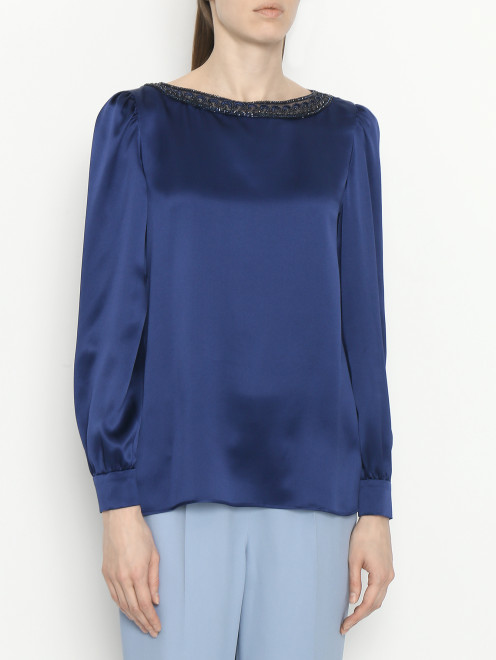 Блуза из шелка с декоративной отделкой  Alberta Ferretti - МодельВерхНиз