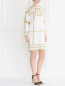 Трикотажное платье-мини из хлопка с узором Alberta Ferretti  –  Модель Общий вид