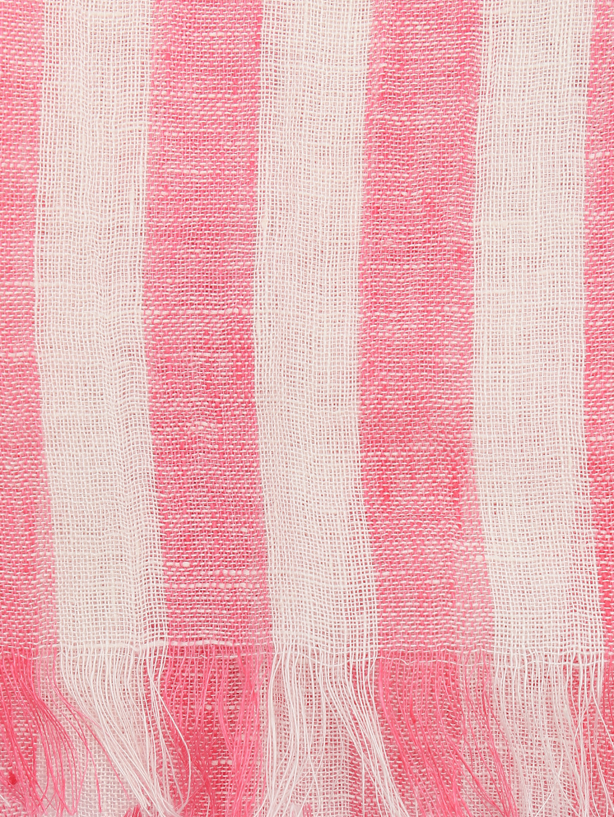 Шарф из льна с узором "клетка" Max&Co  –  Деталь1  – Цвет:  Розовый