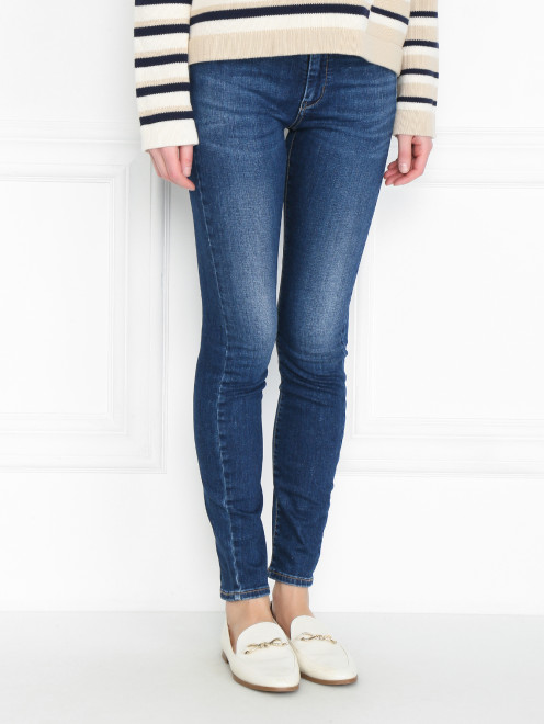 Джинсы из хлопка зауженного кроя Weekend Max Mara - МодельВерхНиз