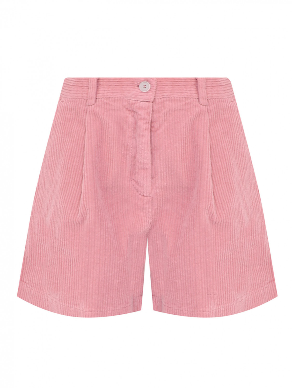 Шорты из хлопка с карманами Aspesi  –  Общий вид  – Цвет:  Розовый