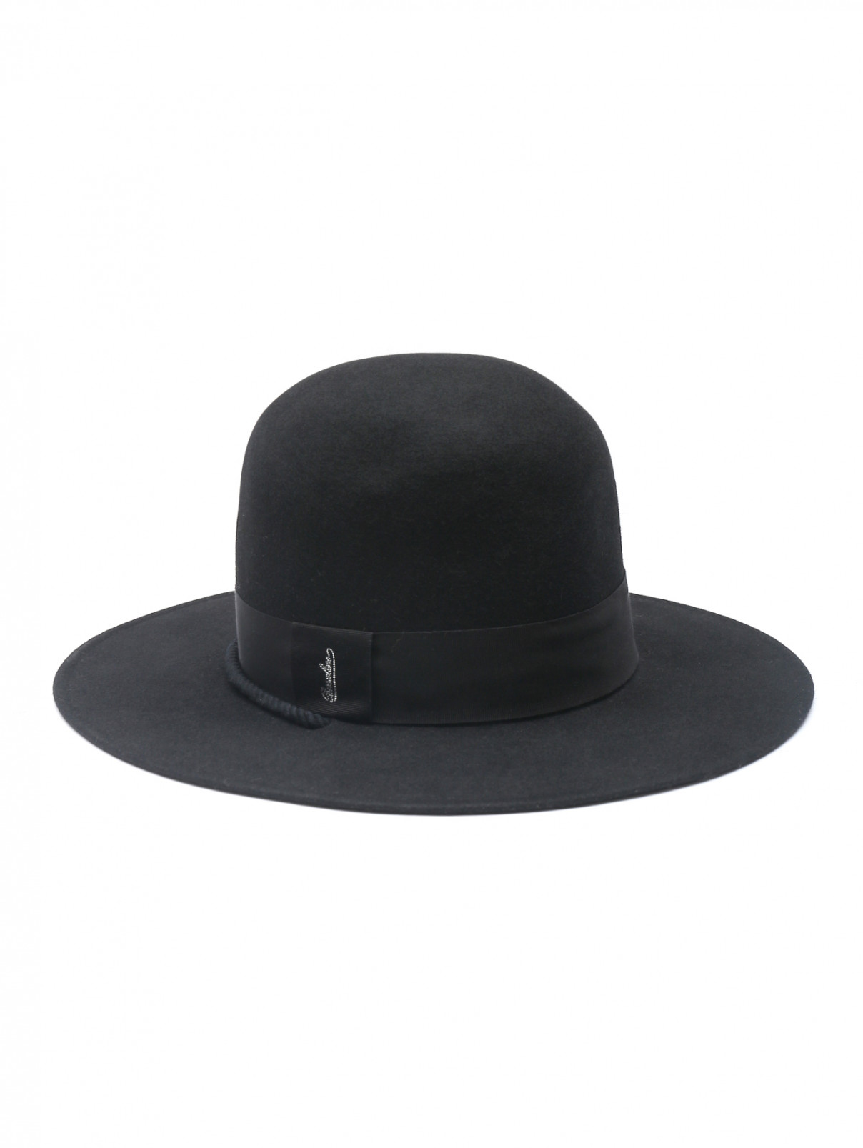 Шляпа фетровая с шнурком Borsalino  –  Общий вид  – Цвет:  Черный