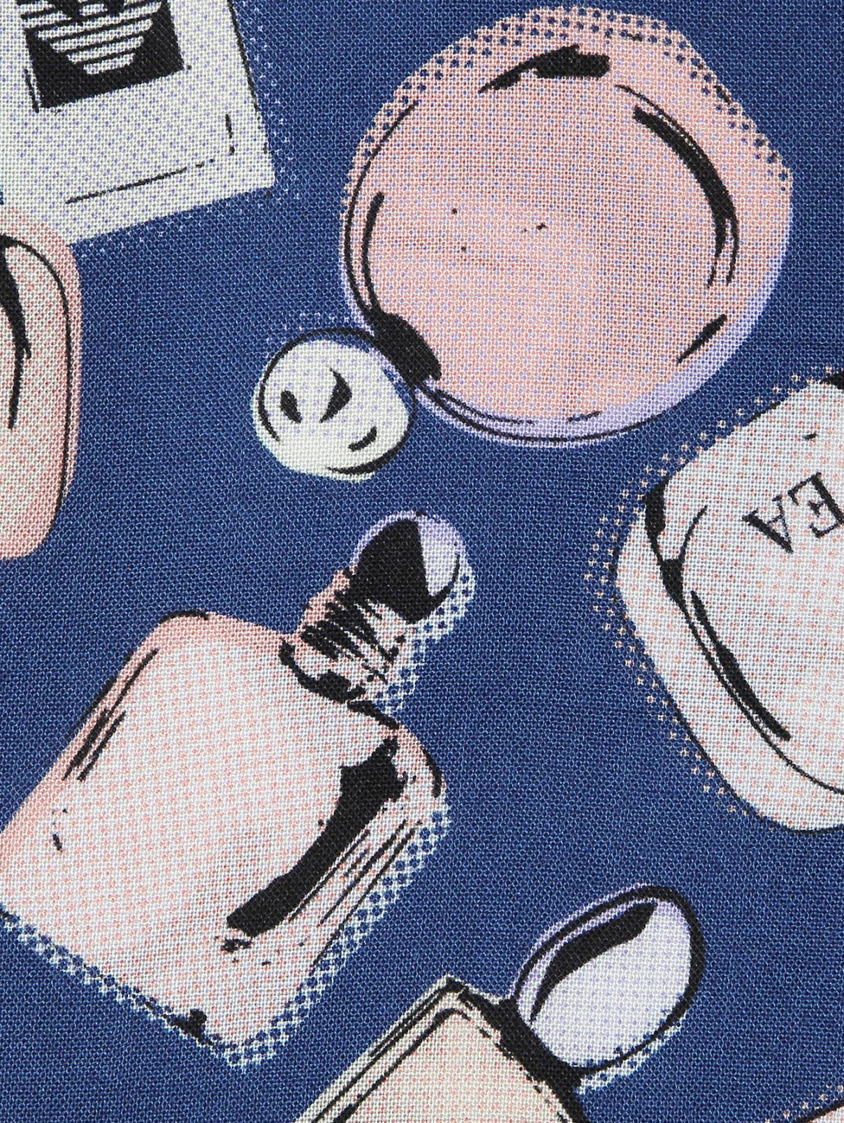 Блуза из вискозы с узором Emporio Armani  –  Деталь  – Цвет:  Синий