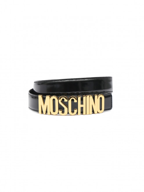 Ремень из кожи с золотой фурнитурой Moschino - Общий вид