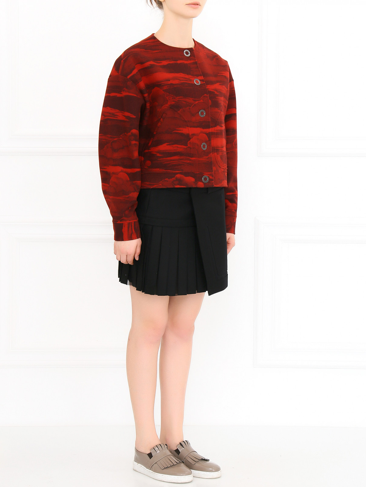 Жакет из шерсти с боковыми карманами Kenzo  –  Модель Общий вид  – Цвет:  Красный