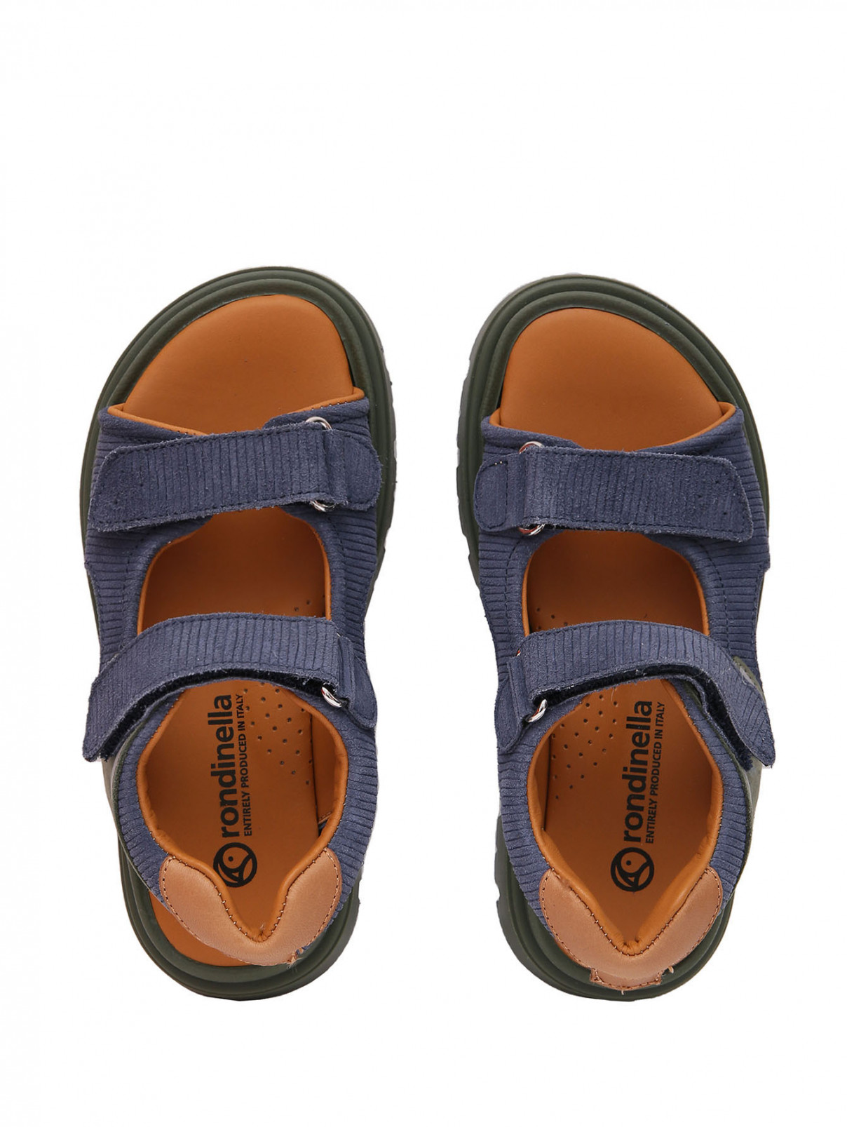 Кожаные сандалии на рельефной подошве Rondinella  –  Обтравка4  – Цвет:  Синий