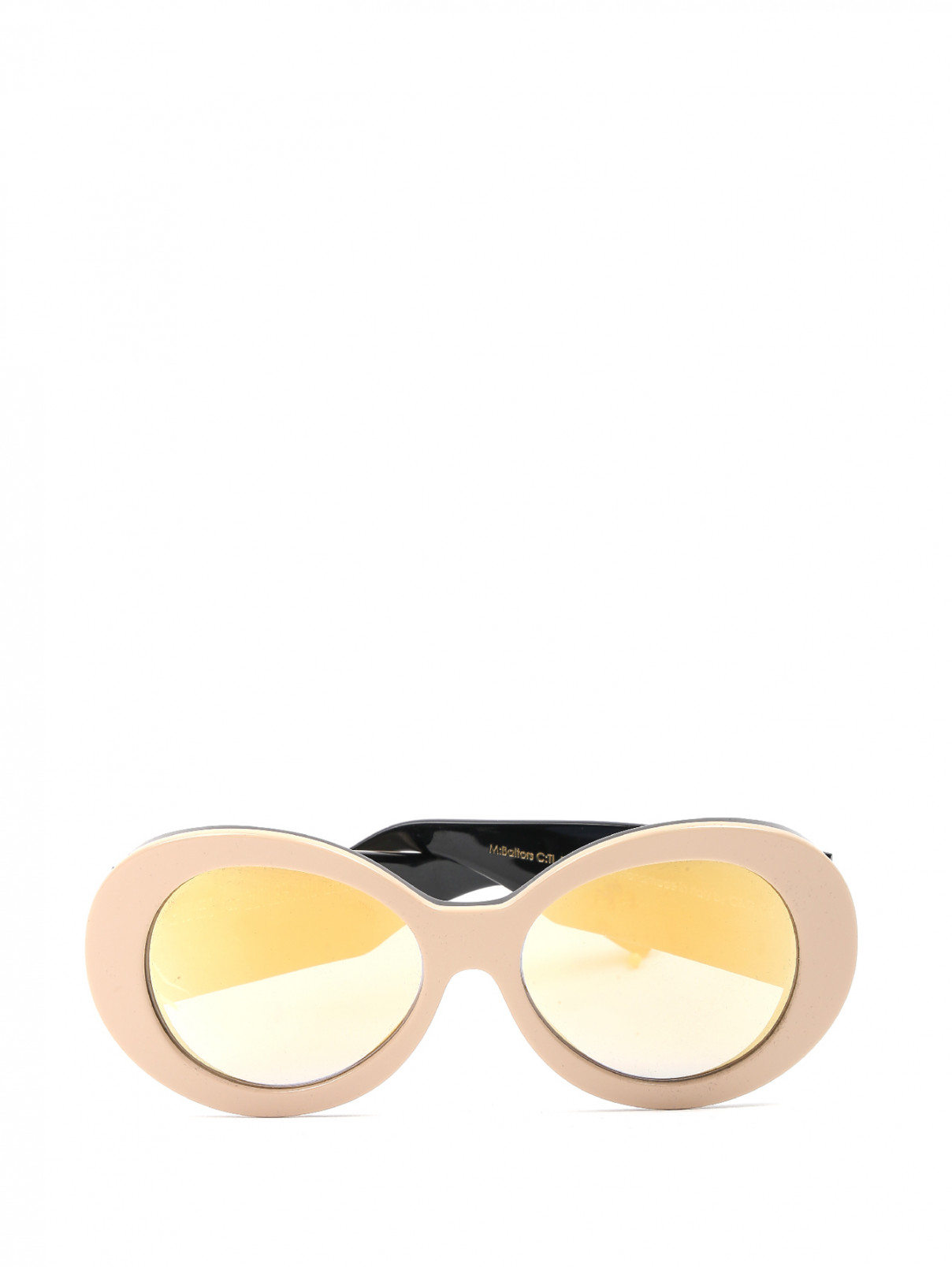 Солнцезащитные очки в круглой оправе Cutler and Gross  –  Общий вид  – Цвет:  Бежевый