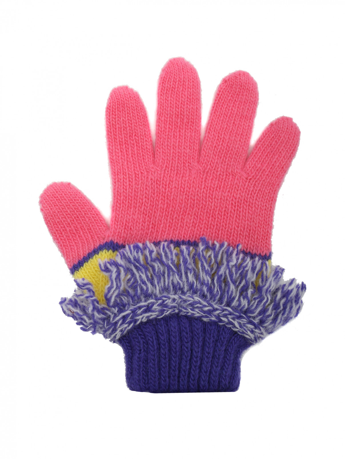 Перчатки из шерсти с бахромой Il Gufo  –  Обтравка1  – Цвет:  Фиолетовый