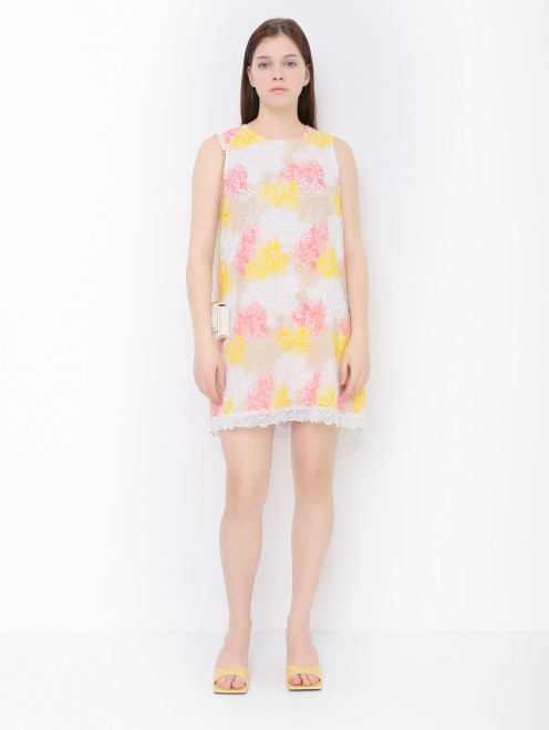 Платье-трапеция с шитьем Ermanno Scervino Junior - МодельОбщийВид