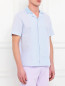 Рубашка из хлопка и льна с коротким рукавом Emporio Armani  –  Модель Верх-Низ