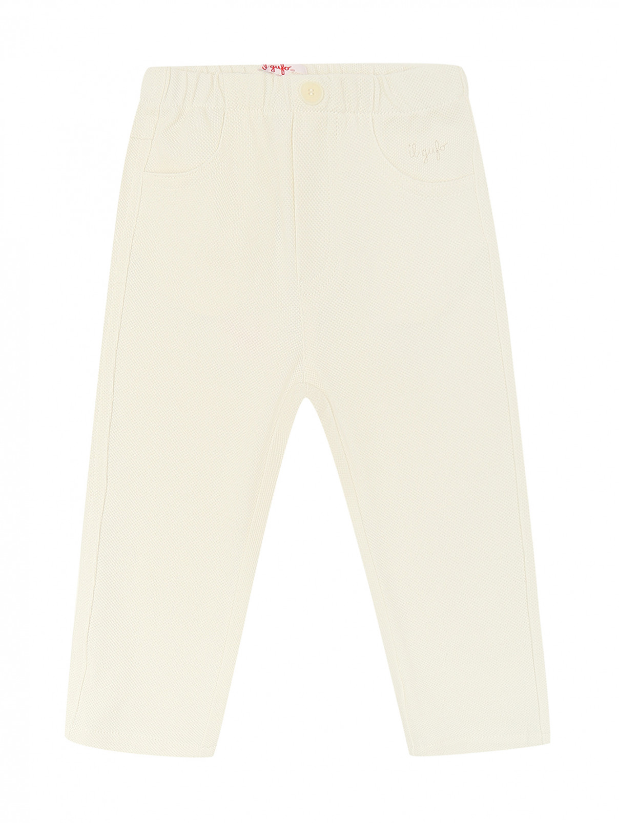 Хлопковые брюки на резинке Il Gufo  –  Общий вид  – Цвет:  Белый