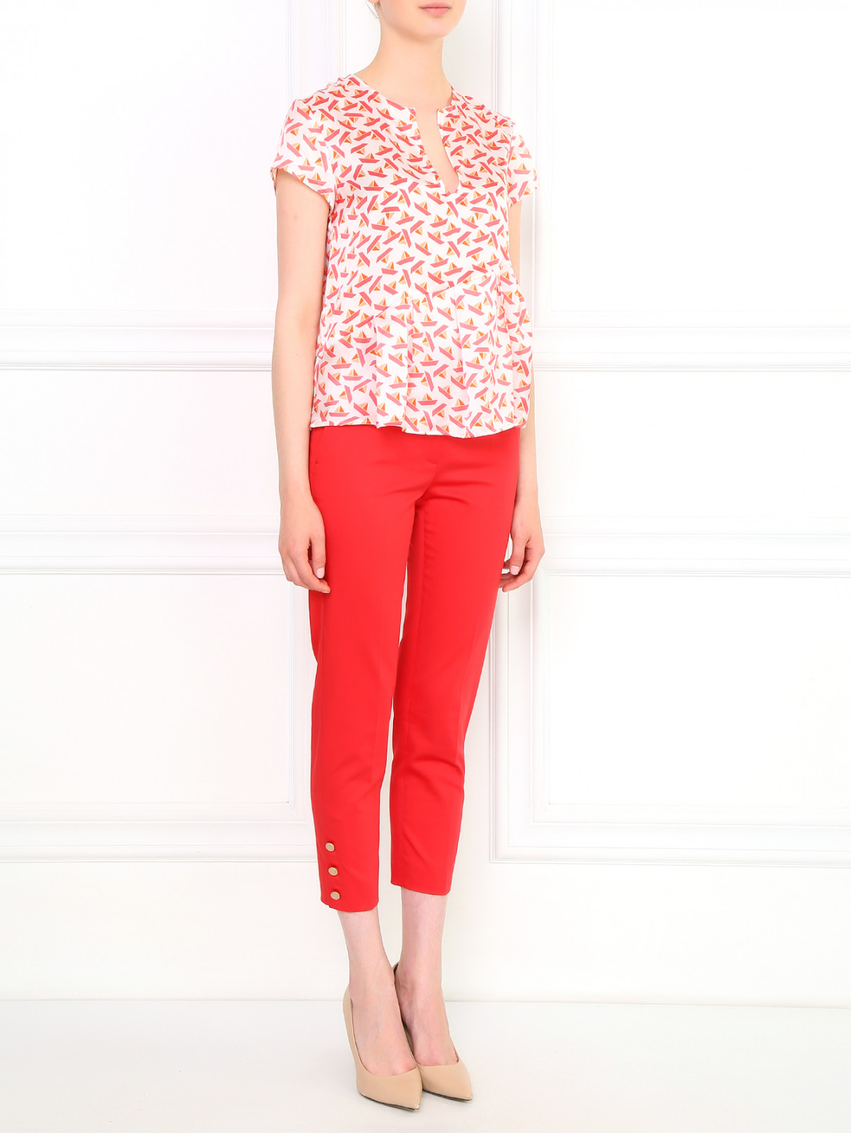 Блуза из шелка с узором Max&Co  –  Модель Общий вид  – Цвет:  Узор