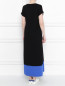 Трикотажное платье с узором и короткими рукавами Persona by Marina Rinaldi  –  МодельВерхНиз1