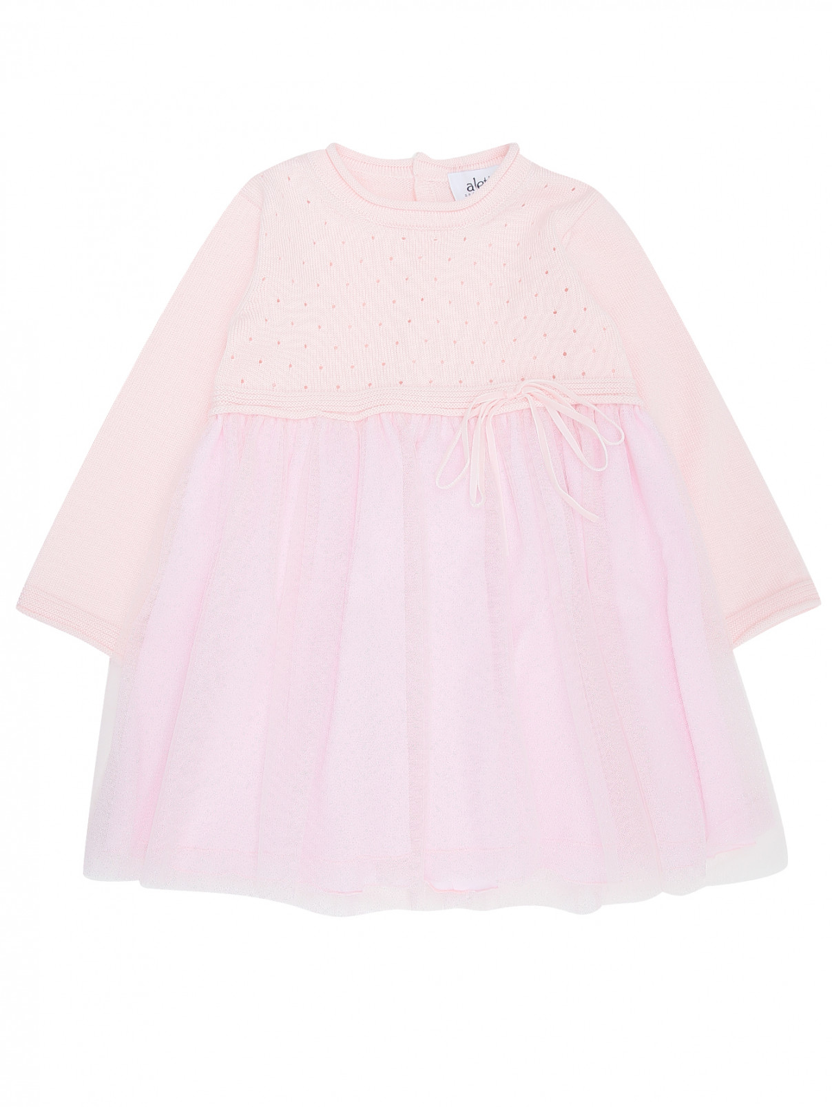 Платье трикотажное с пышной юбкой Aletta  –  Общий вид  – Цвет:  Розовый