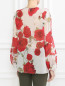 Блуза из шелка с цветочным узором Giambattista Valli  –  Модель Верх-Низ1