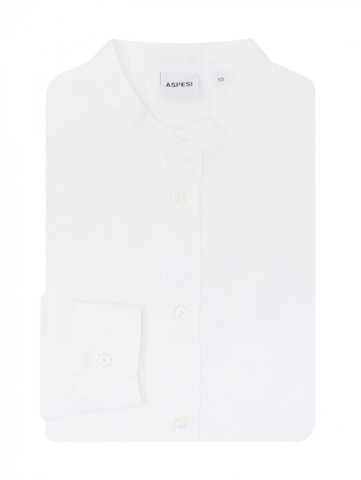 Рубашка с длинным рукавом и карманом Aspesi  –  Общий вид  – Цвет:  Белый