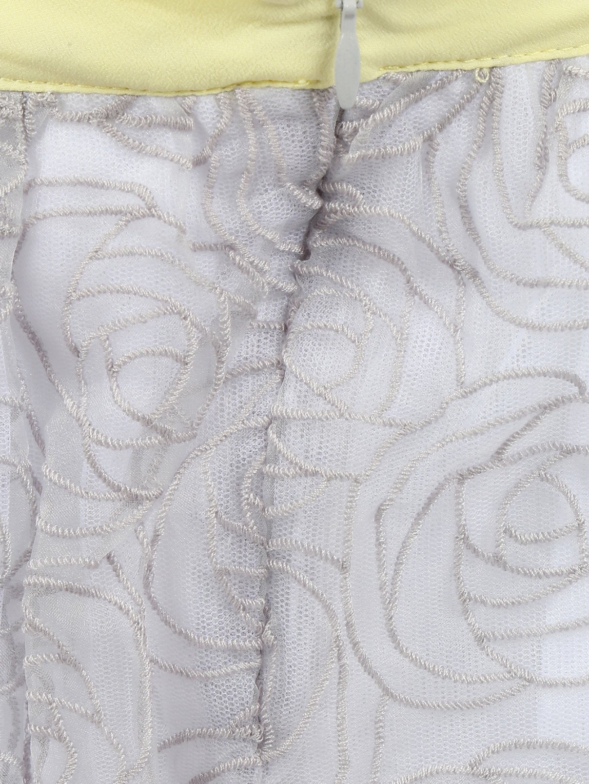 Юбка с ажурной вышивкой и контрастной обтачкой Miss Blumarine  –  Деталь1  – Цвет:  Узор