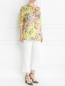 Блуза из рами с цветочным узором Voyage by Marina Rinaldi  –  Модель Общий вид