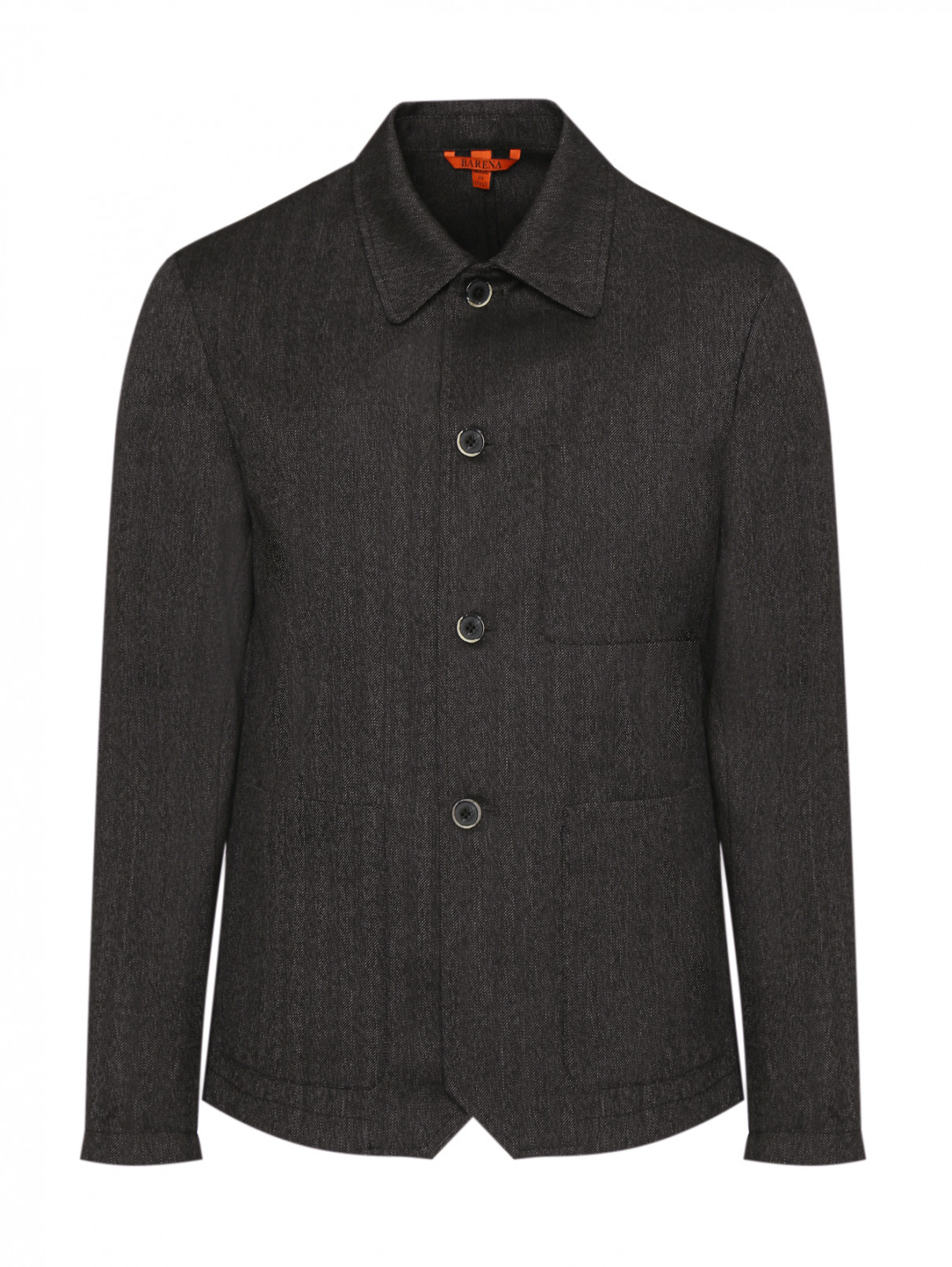 Куртка однотонная из шерсти с карманами Barena  –  Общий вид  – Цвет:  Серый