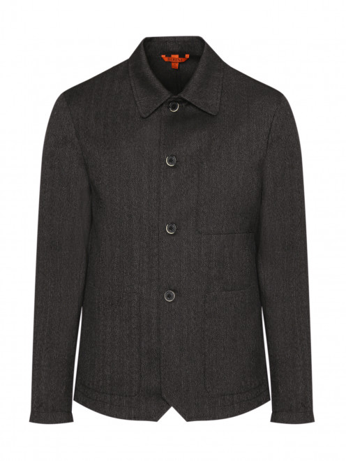 Куртка однотонная из шерсти с карманами - Общий вид