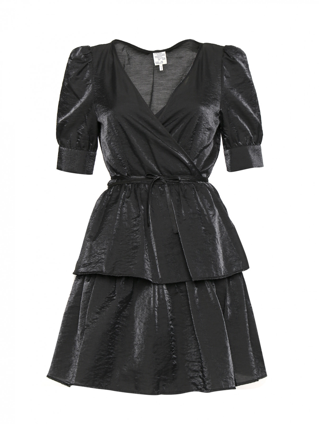 Платье из вискозы на запах, с оборками Baum Und Pferdgarten  –  Общий вид  – Цвет:  Черный