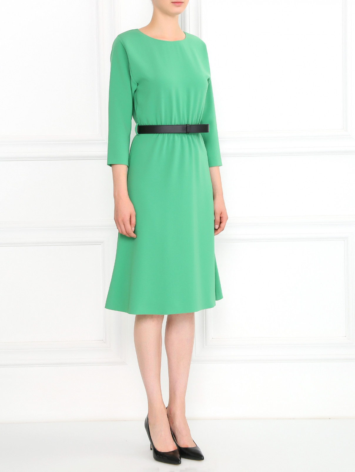 Платье-миди с рукавом 3/4 Moschino Boutique  –  Модель Общий вид  – Цвет:  Зеленый