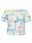 Хлопковая блуза свободного кроя с узором MiMiSol  –  Общий вид