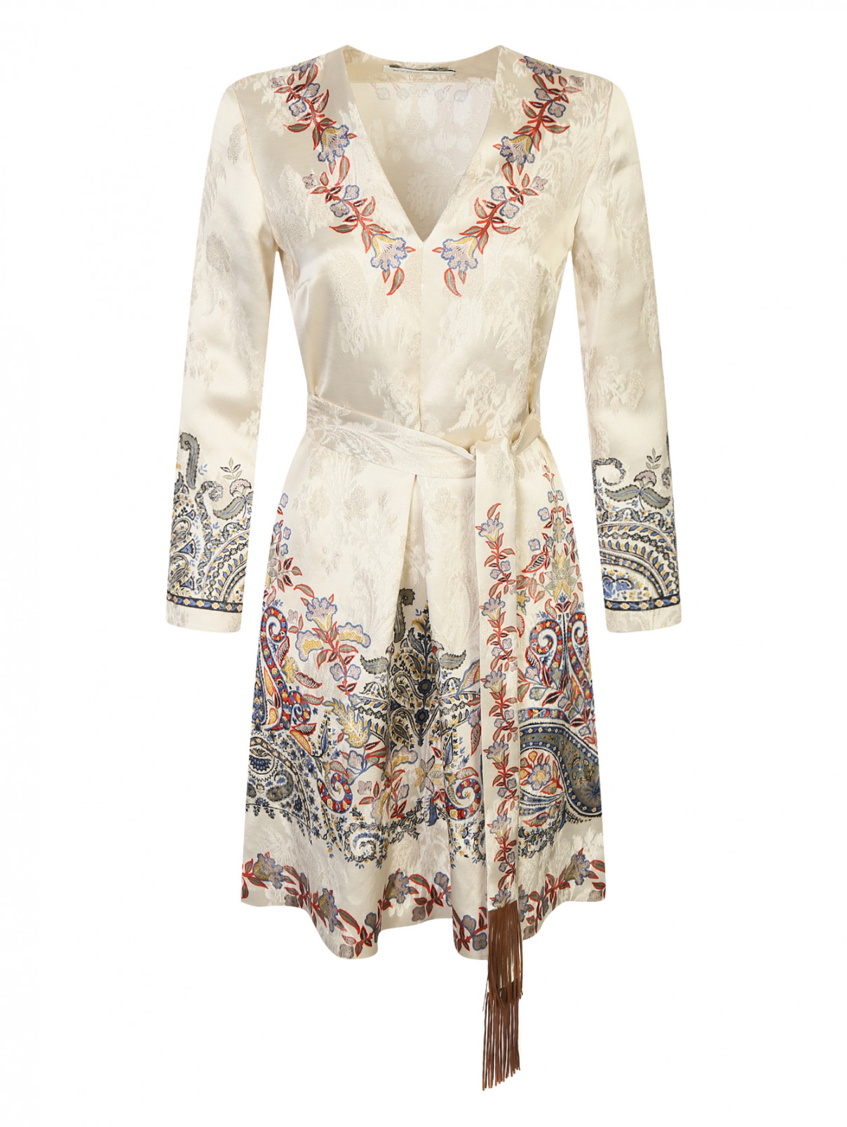 Платье с узором "пейсли" Etro  –  Общий вид  – Цвет:  Бежевый