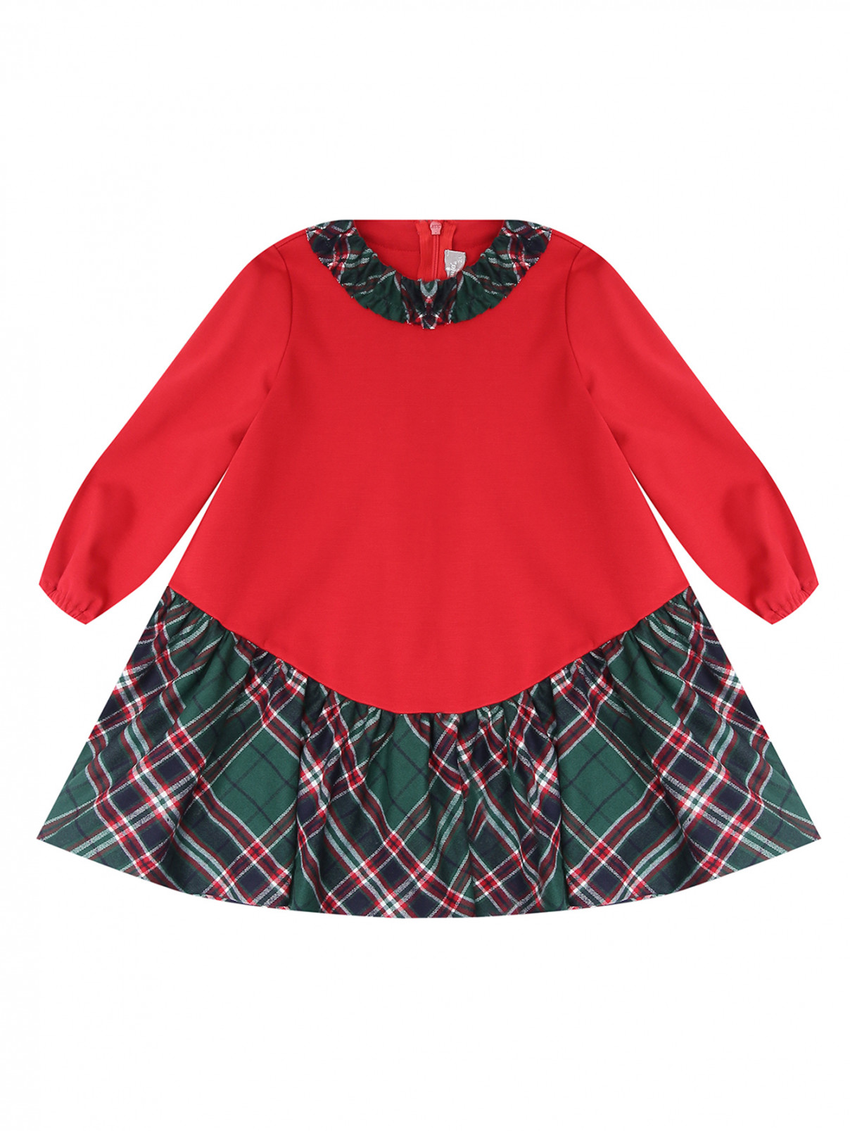 Трикотажное платье с длинным рукавом Il Gufo  –  Общий вид  – Цвет:  Красный