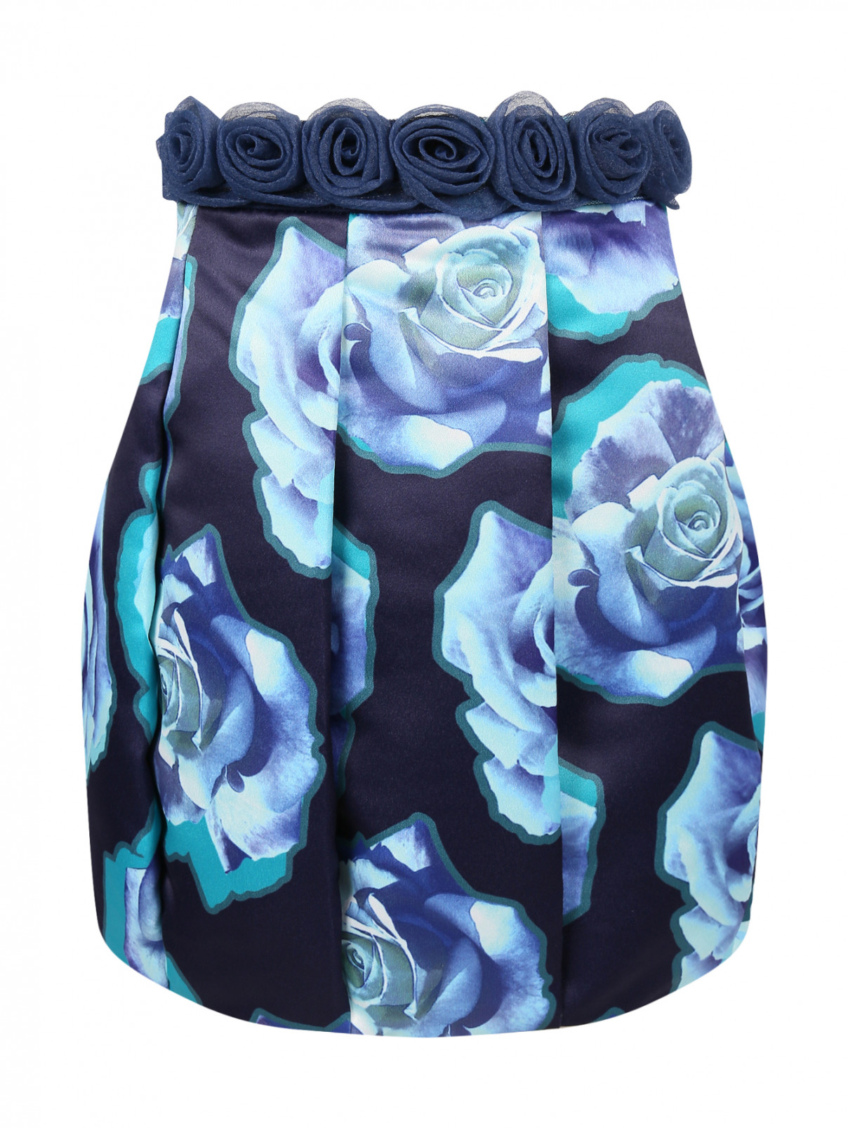 Юбка с цветочным узором Miss Blumarine  –  Общий вид  – Цвет:  Синий
