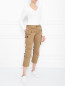 Укороченные брюки из хлопка с декором и накладными карманами Dsquared2  –  МодельОбщийВид