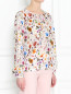 Блуза из шелка с цветочным узором Strenesse  –  МодельВерхНиз1