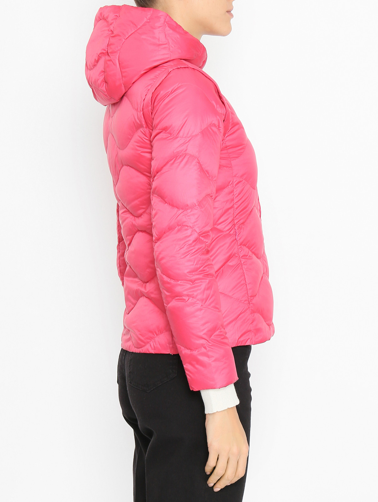 Куртка однотонная на молнии с капюшоном Max&Co  –  МодельВерхНиз2  – Цвет:  Розовый