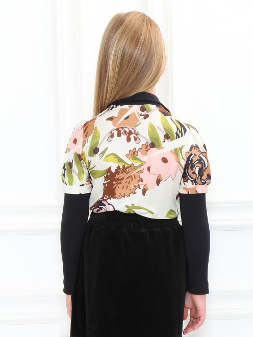  Блуза с растительным узором - Модель Верх-Низ1