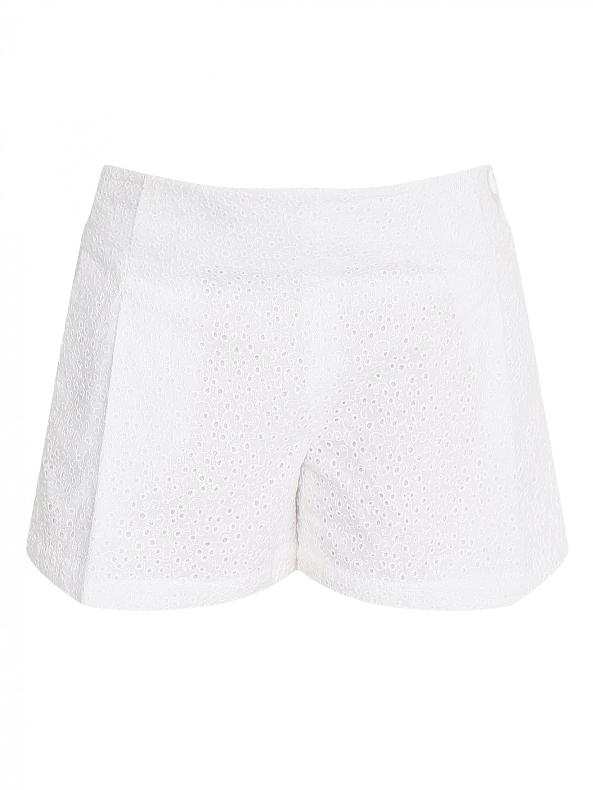 Шорты из хлопкового шитья с карманами Baby Dior  –  Общий вид  – Цвет:  Белый
