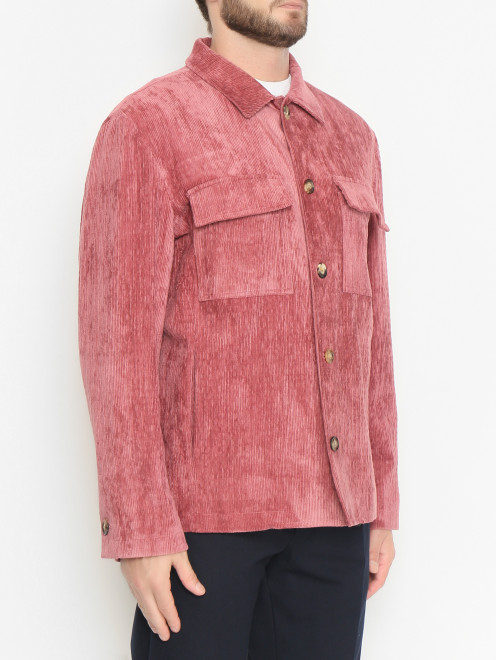 Вельветовый пиджак-рубашка из вискозы и хлопка LARDINI - МодельВерхНиз