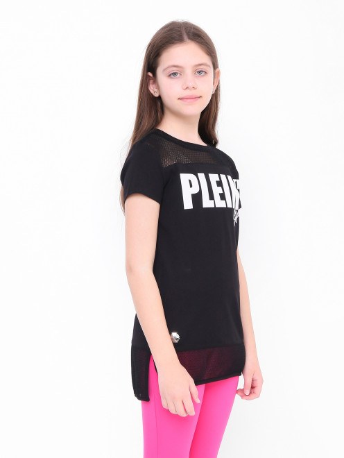 Футболка c сеткой и принтом Philipp Plein - МодельВерхНиз