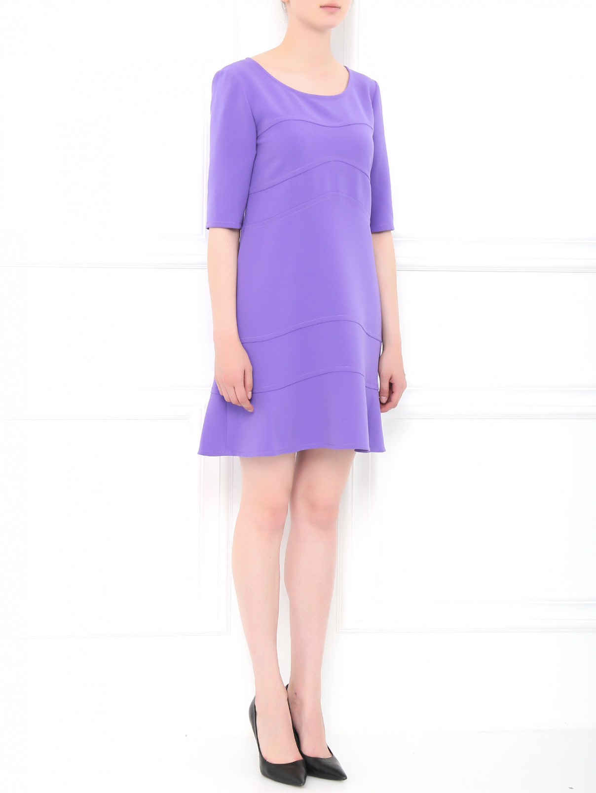 Платье свободного кроя с боковыми карманами Alberta Ferretti  –  Модель Общий вид  – Цвет:  Фиолетовый