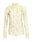 Блуза из шелка с контрастной отделкой Maison Margiela  –  Общий вид